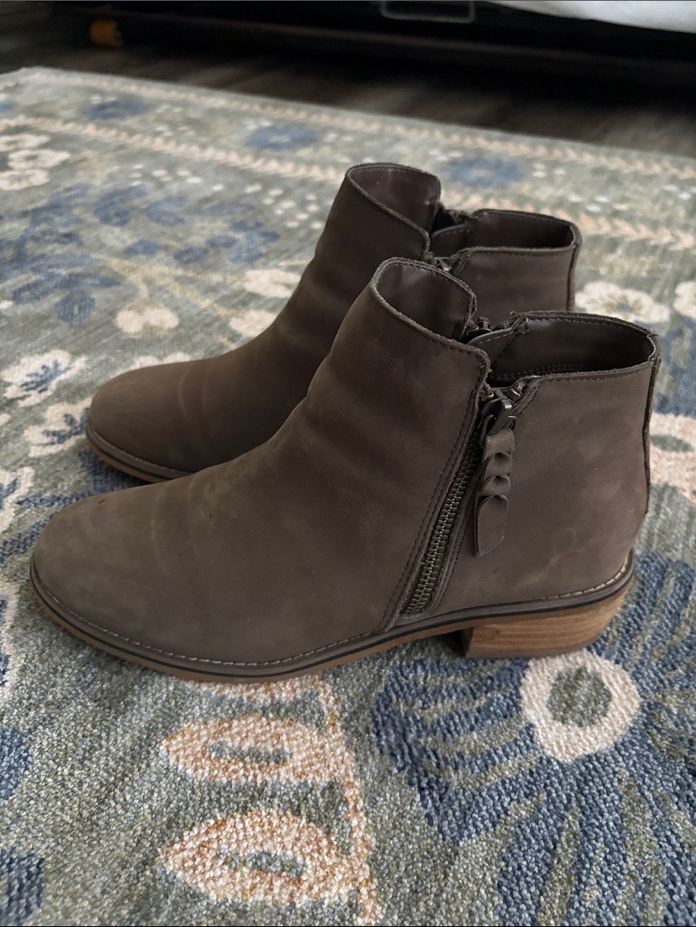 Waterproof Brown Nubuck Side-Zip Ankle Boots